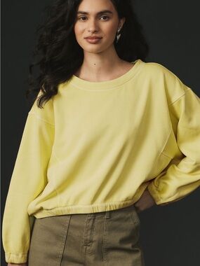 Anthropologie Boxy Cropped Pullover